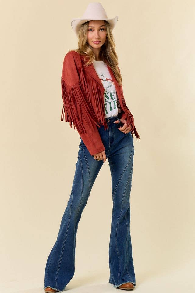 Rust Fringe Western Jacket