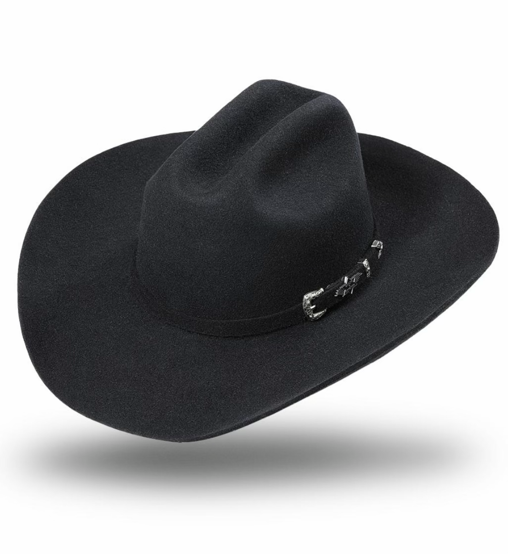 Houston - Westernhatt i 100% ull (större storlek) Svart
