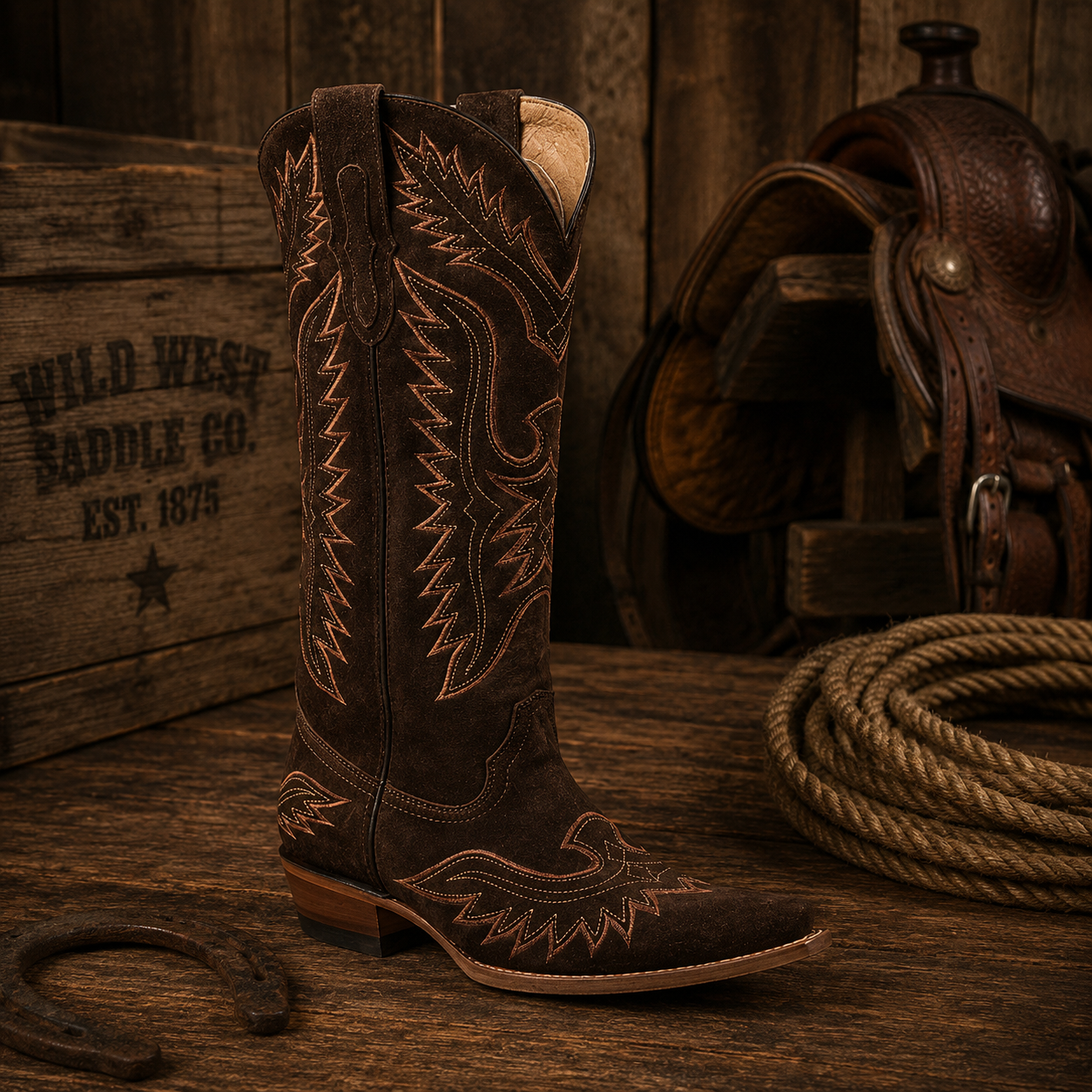 Westernboots i mocka