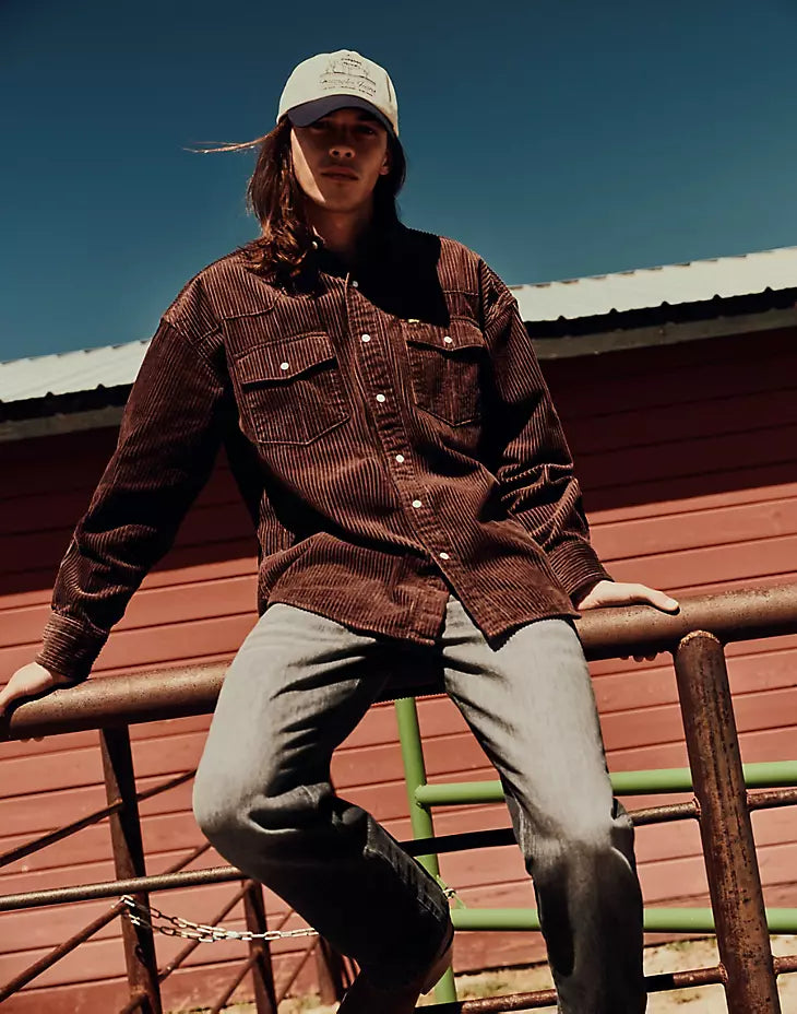 Wrangler Oversized Western shirt Coffee