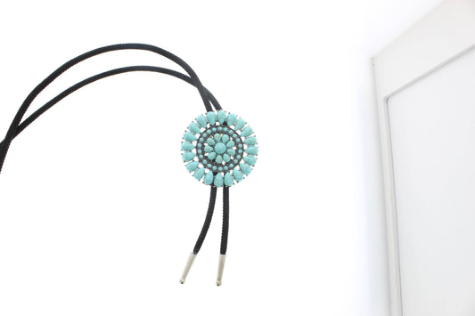 Bolo tie - turkos med stenar