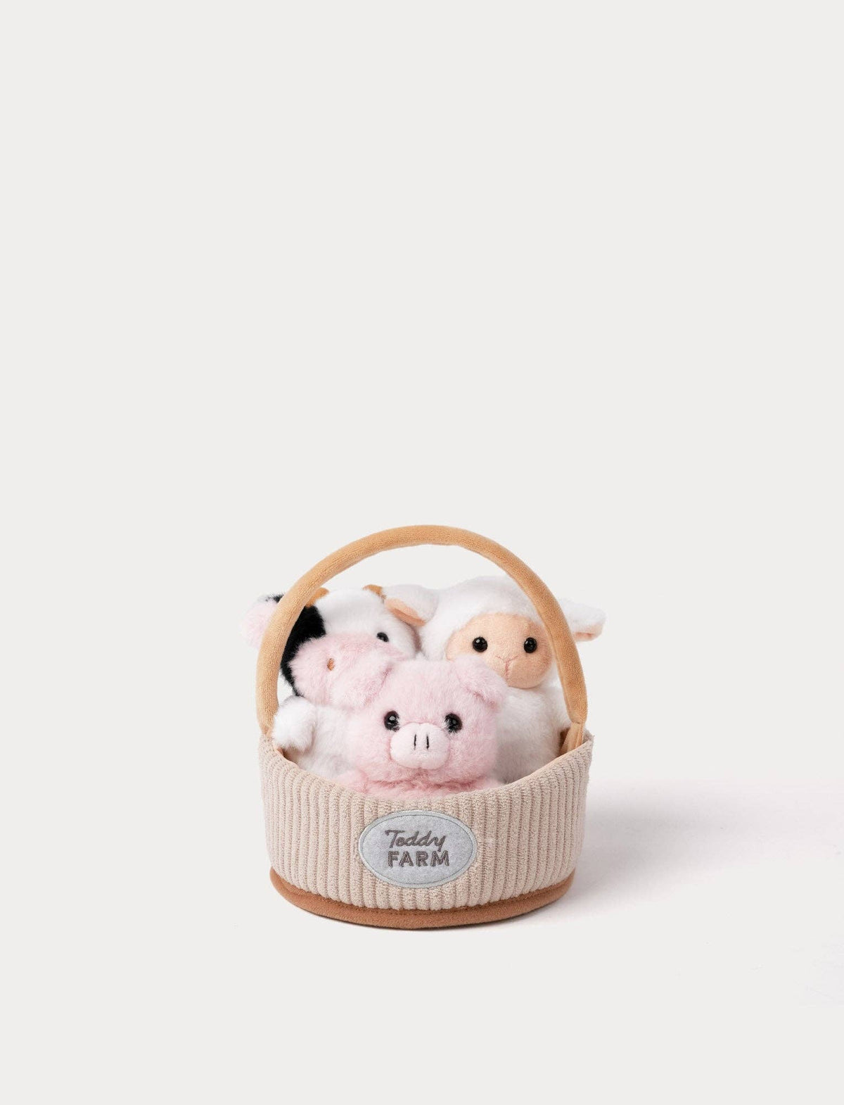Teddy Farm – Presentkorg med 3 söta bondgårdsdjur