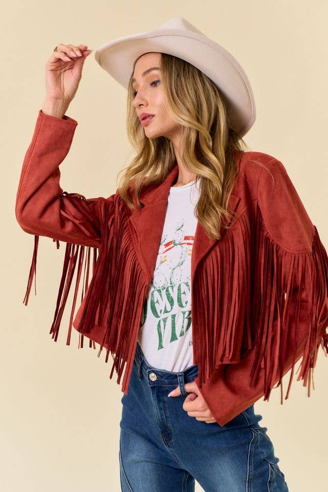 Rust Fringe Western Jacket