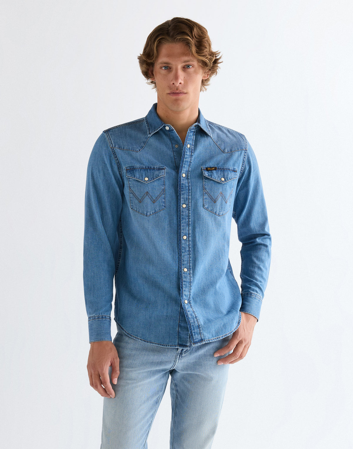 Western Shirt Mid Light Wash