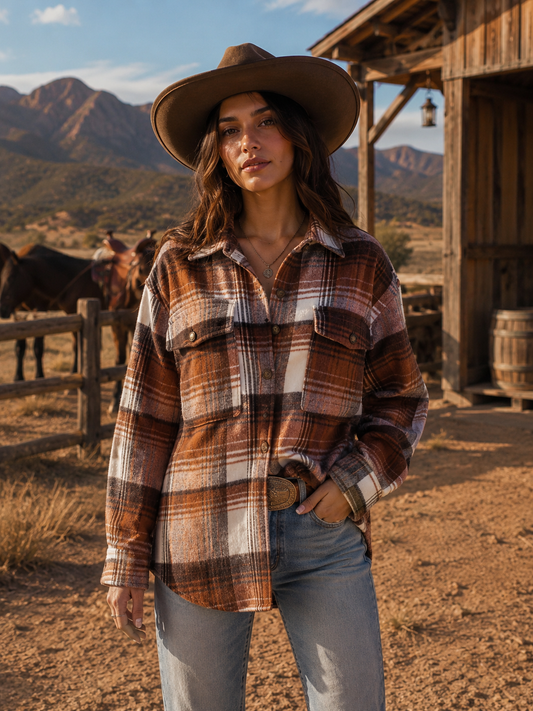 Rostbrun Shacket Oversized