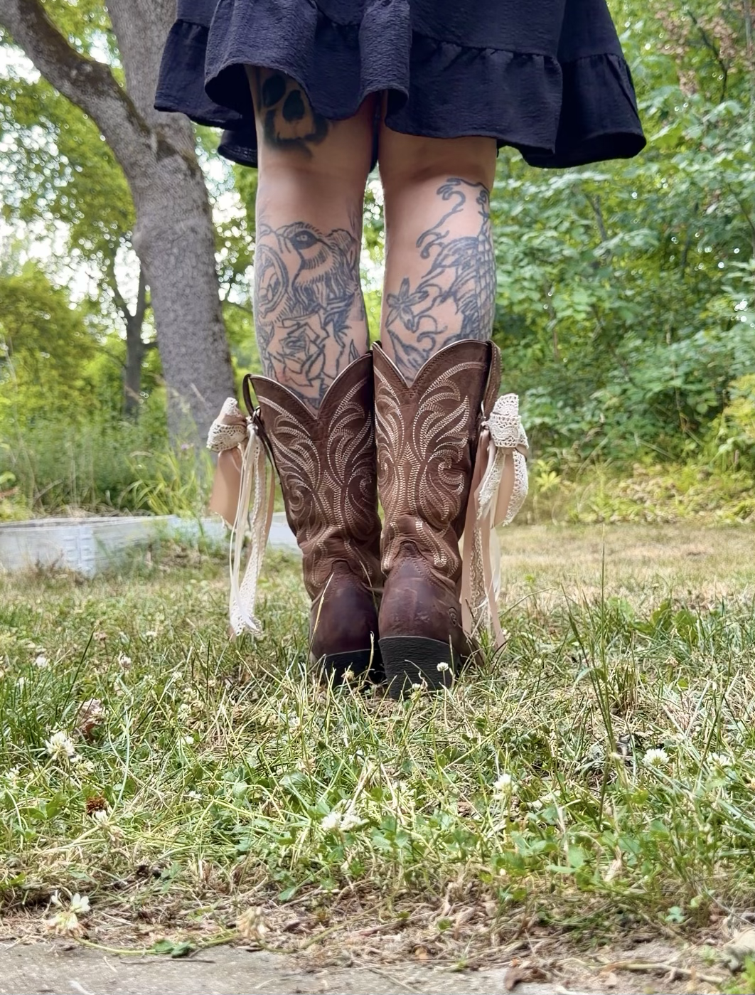 Beige Boot Bow