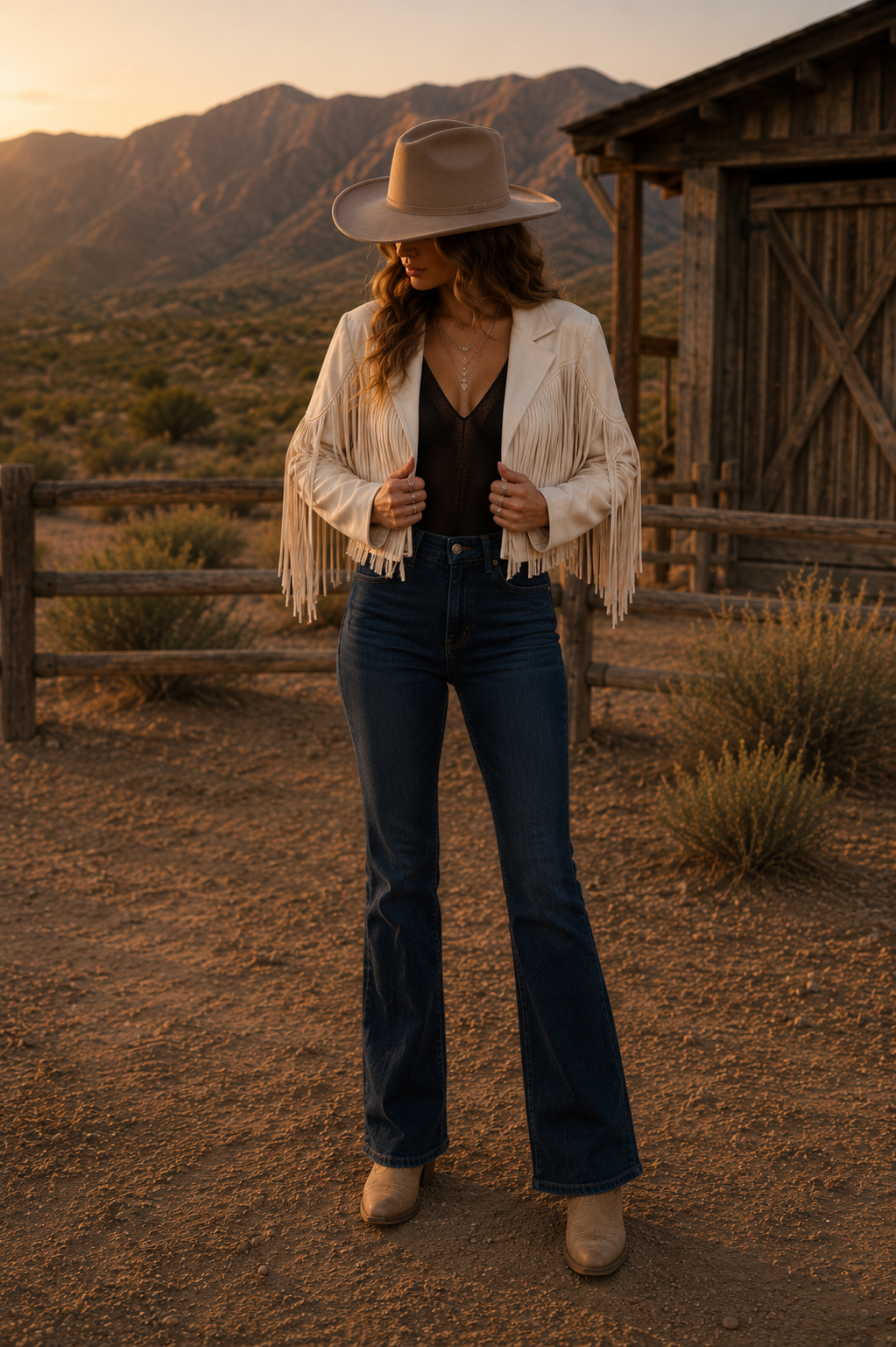 Dakota Fringe Jacket – Cream