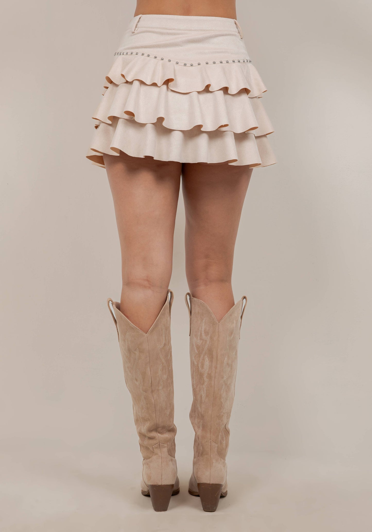 Cream Western Miniskirt