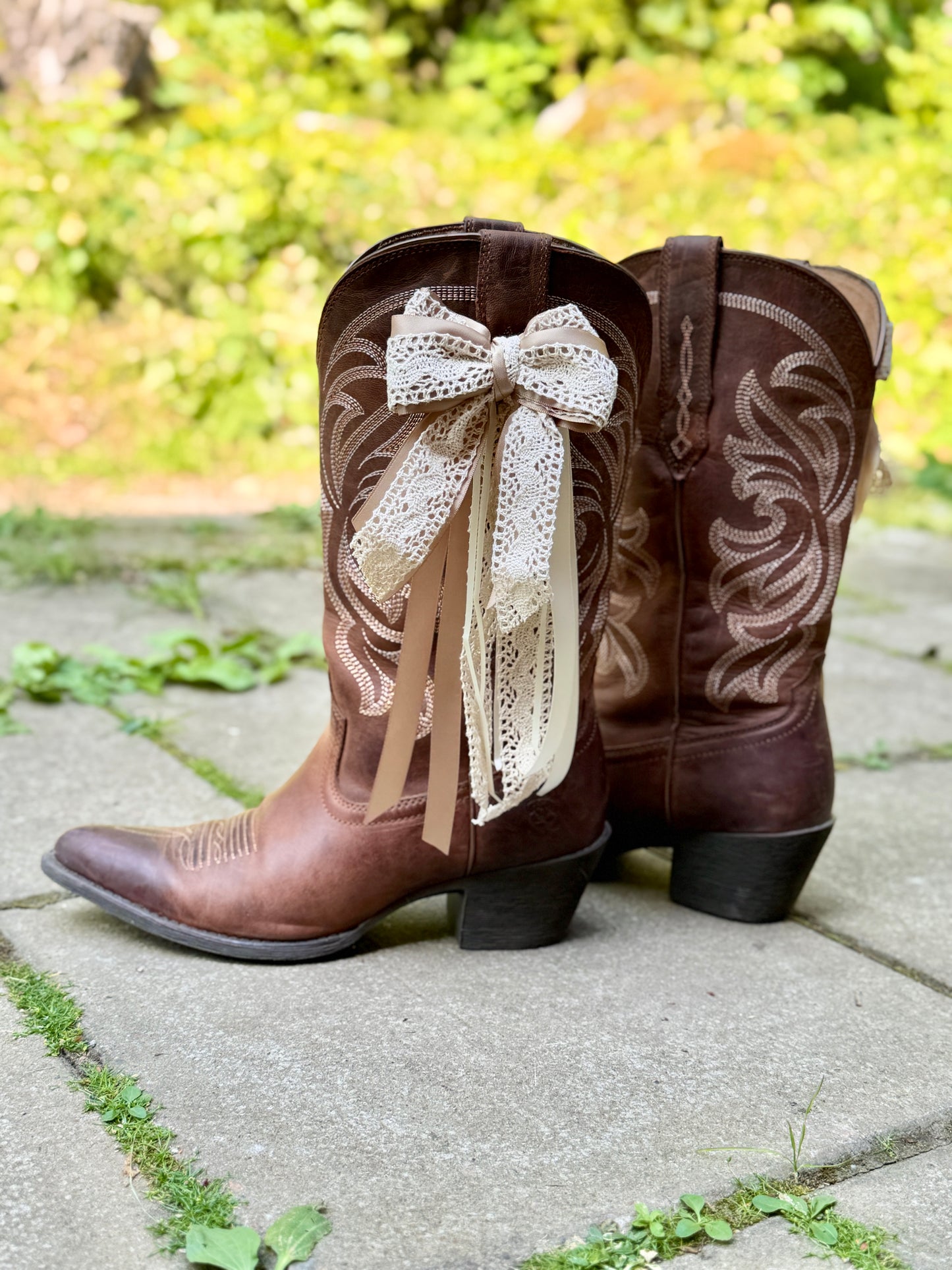 Beige Boot Bow