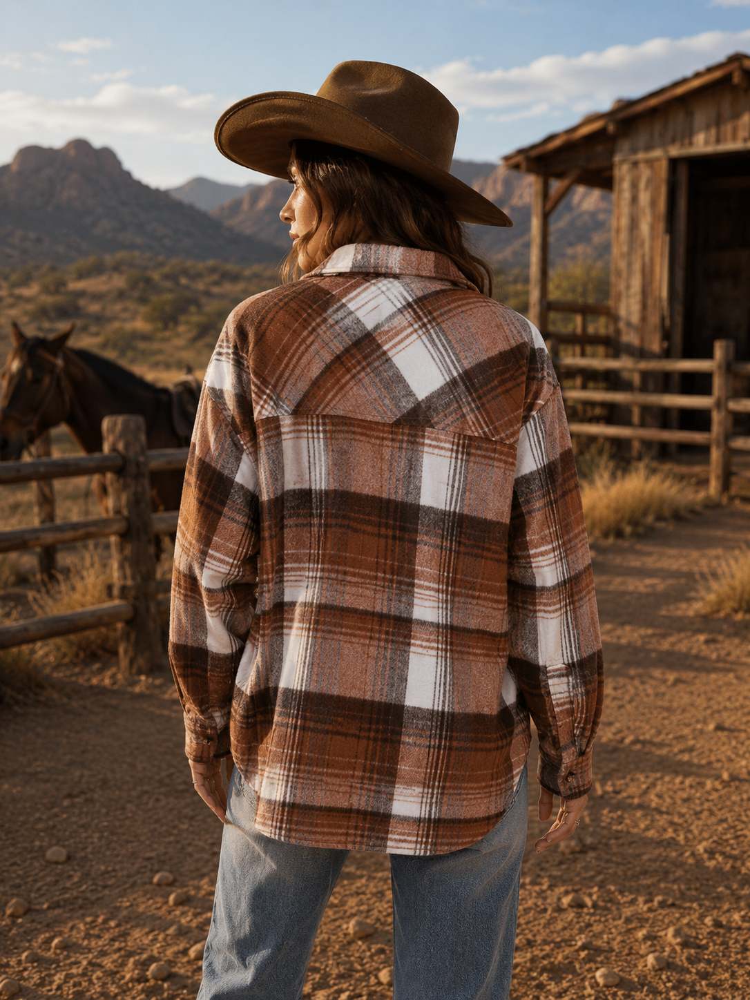 Rostbrun Shacket Oversized
