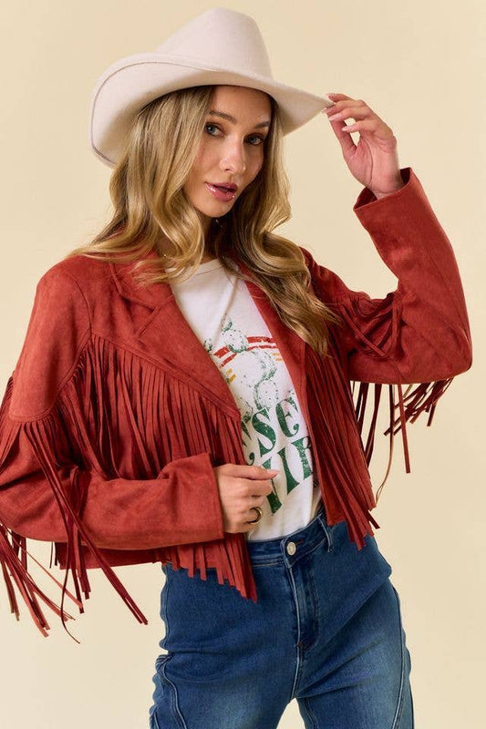 Rust Fringe Western Jacket