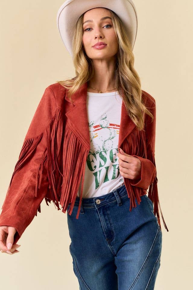 Rust Fringe Western Jacket