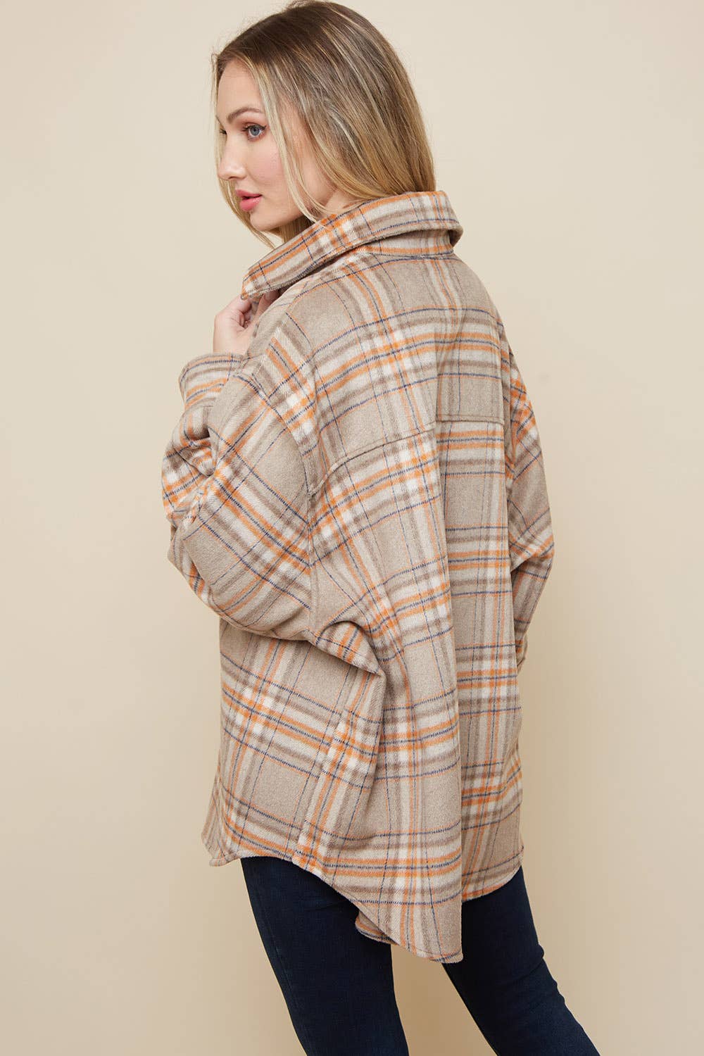 Beige Shacket Oversized