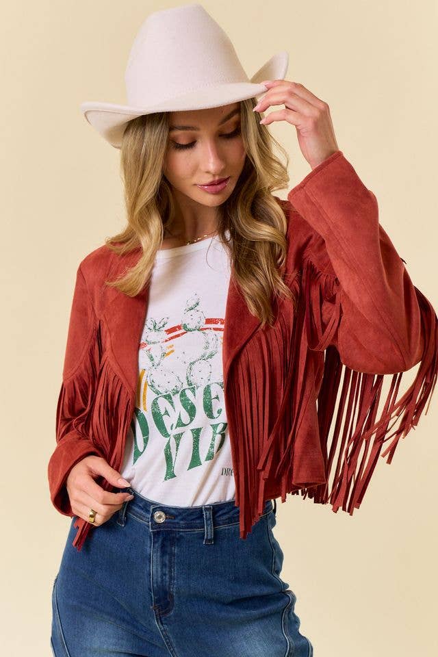 Rust Fringe Western Jacket