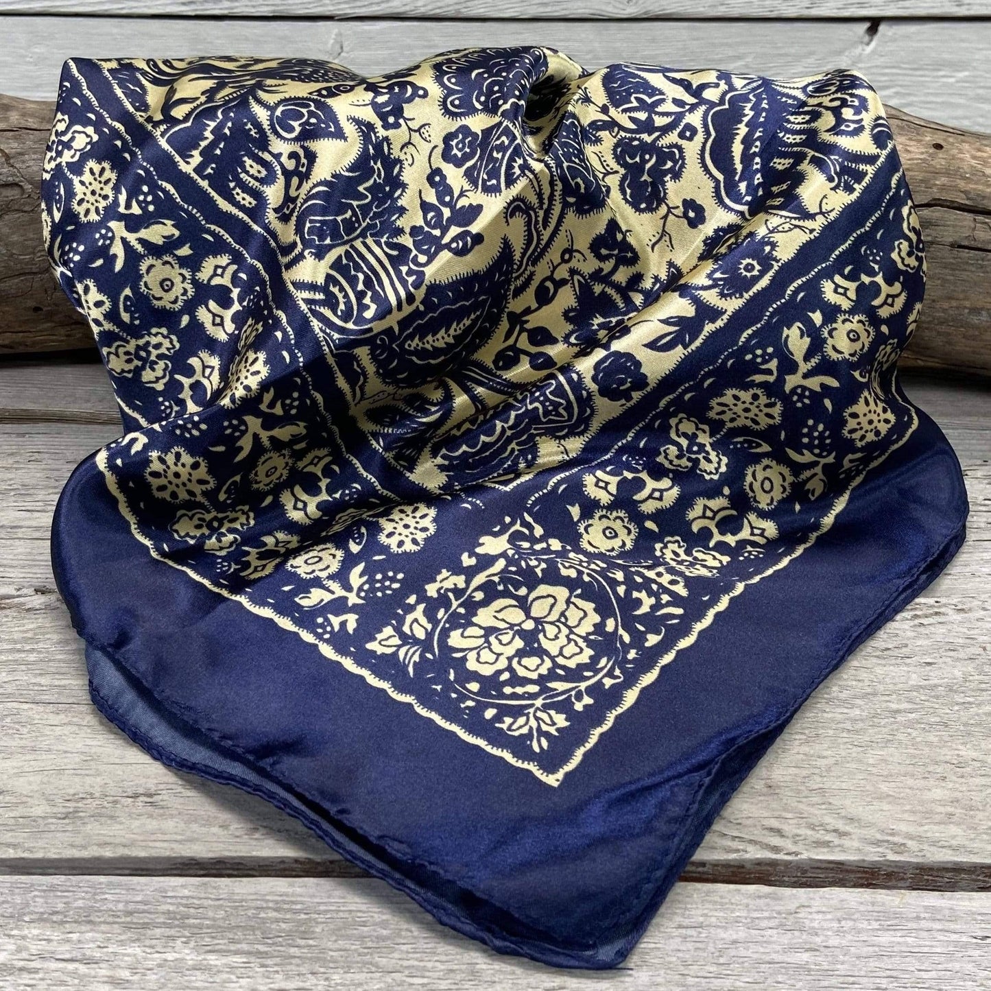 Royalblå och krämfärgad Wild Rag