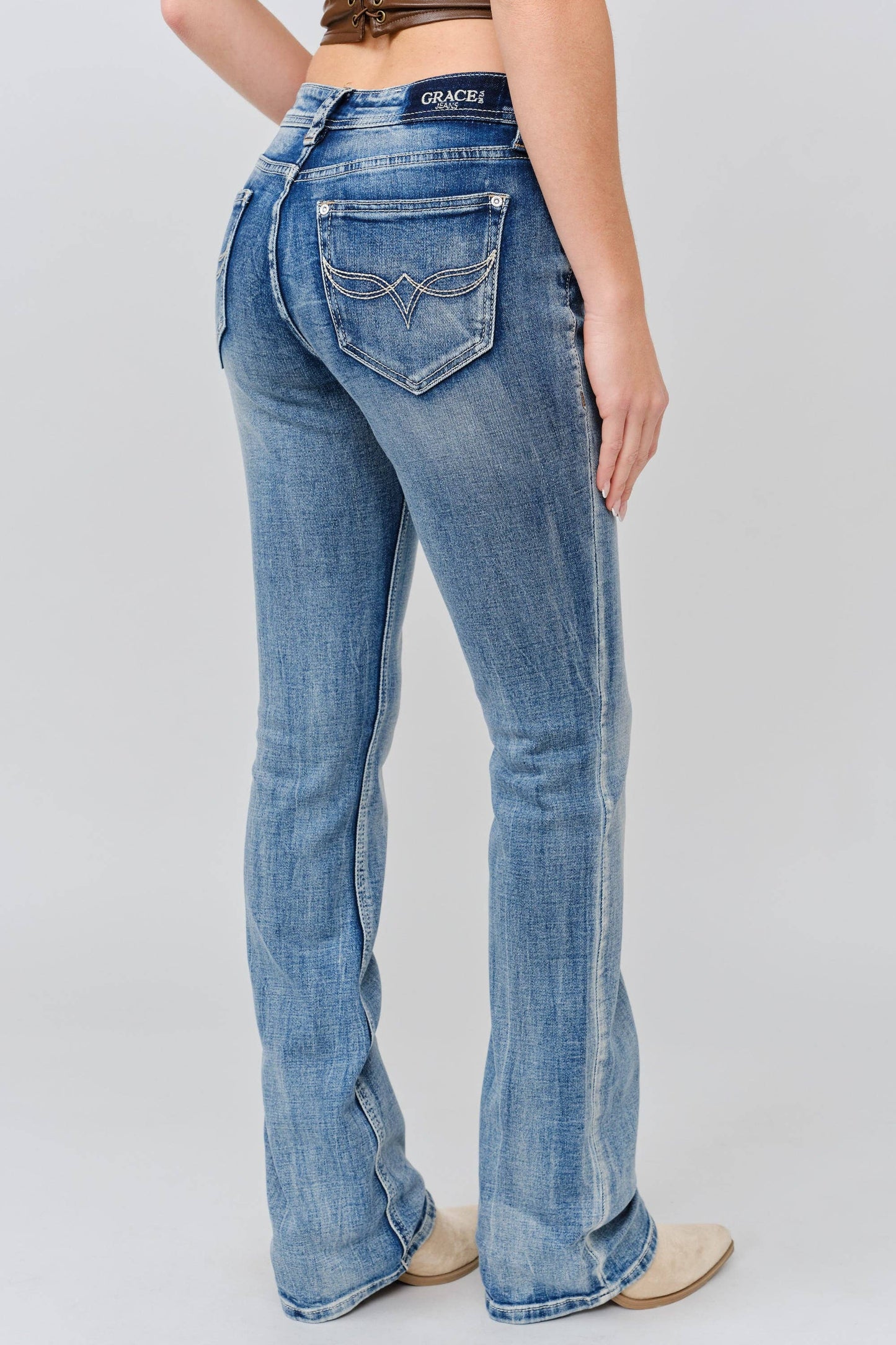 Simple stitches Bootcut jeans 34”