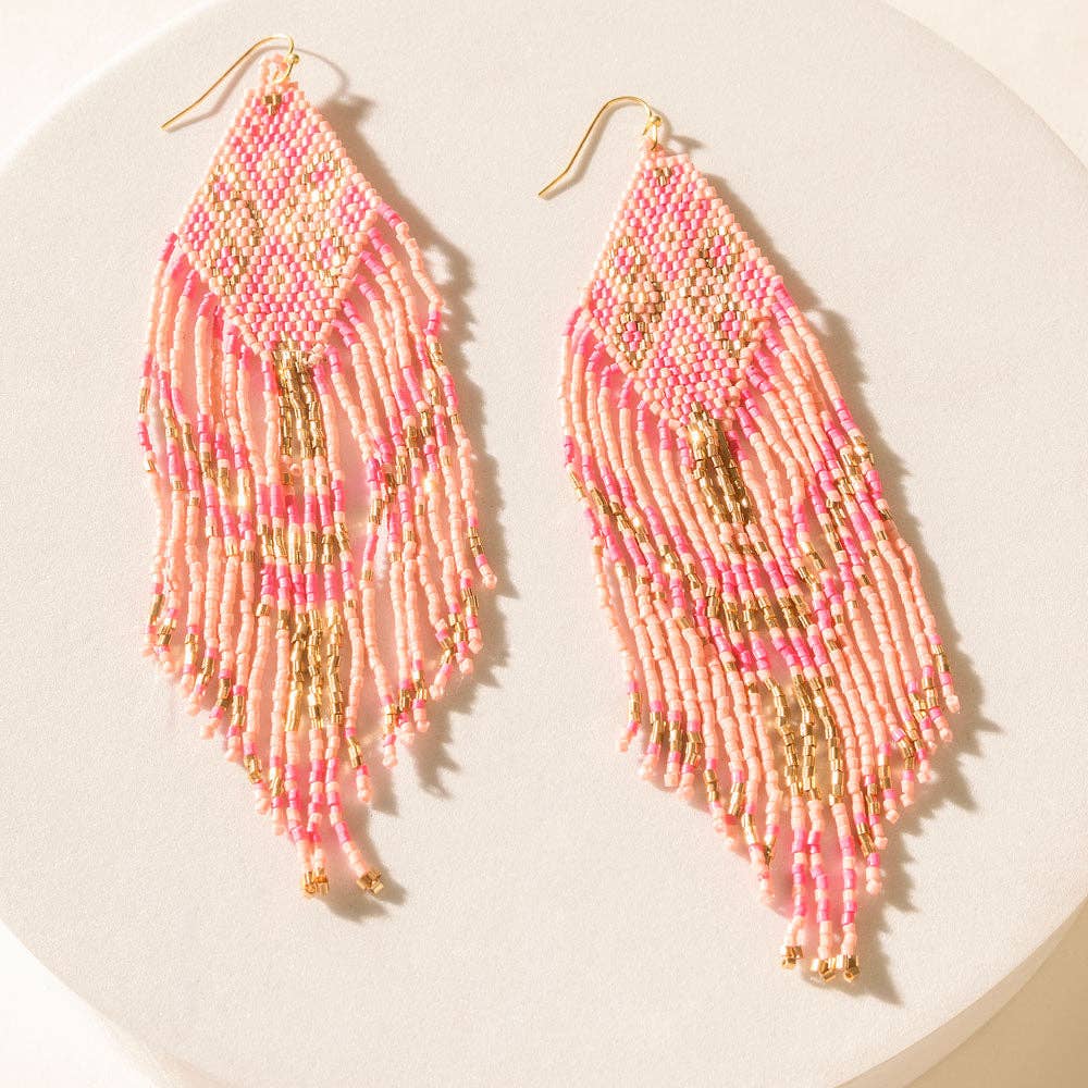 Rosabelle Fringe Pärlörhängen – Blush Pink