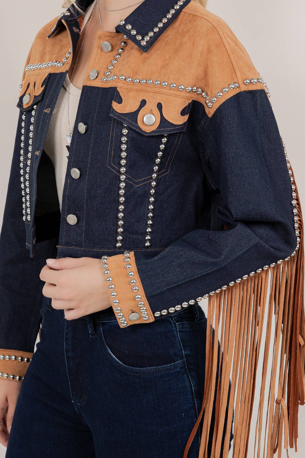 Denimjacka med fransar