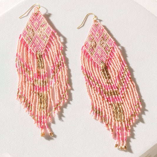 Rosabelle Fringe Pärlörhängen – Blush Pink