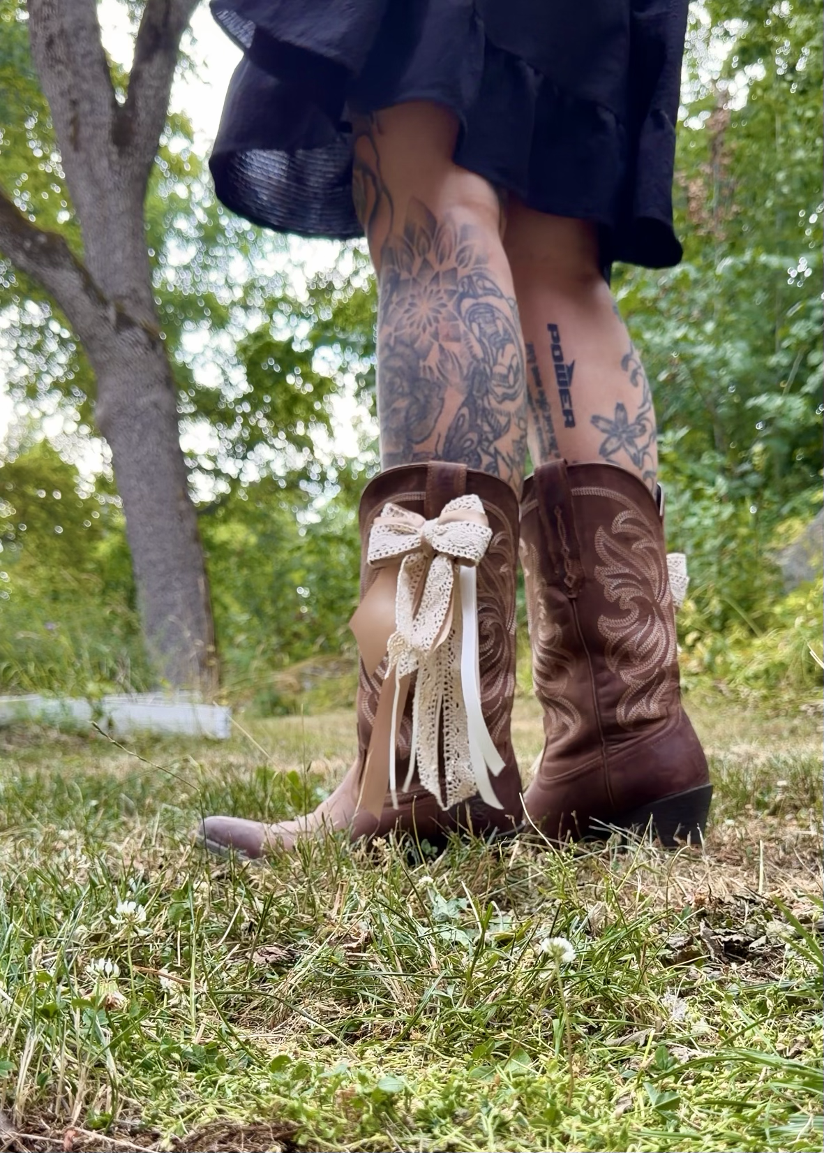 Beige Boot Bow