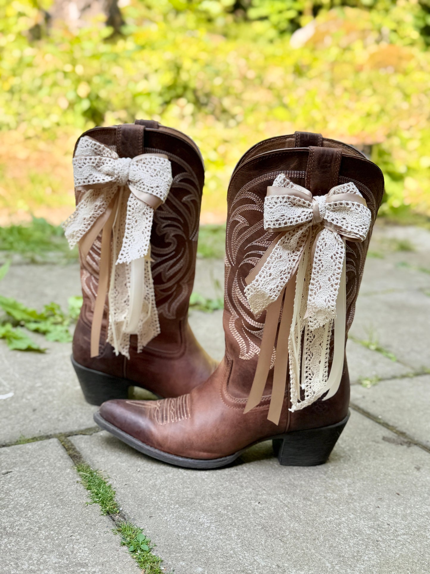 Beige Boot Bow