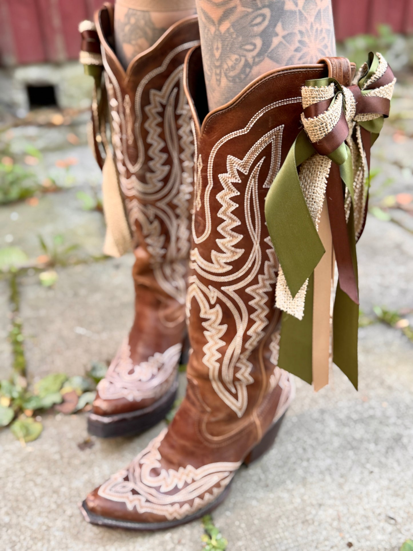 Grön/brun Boot Bow