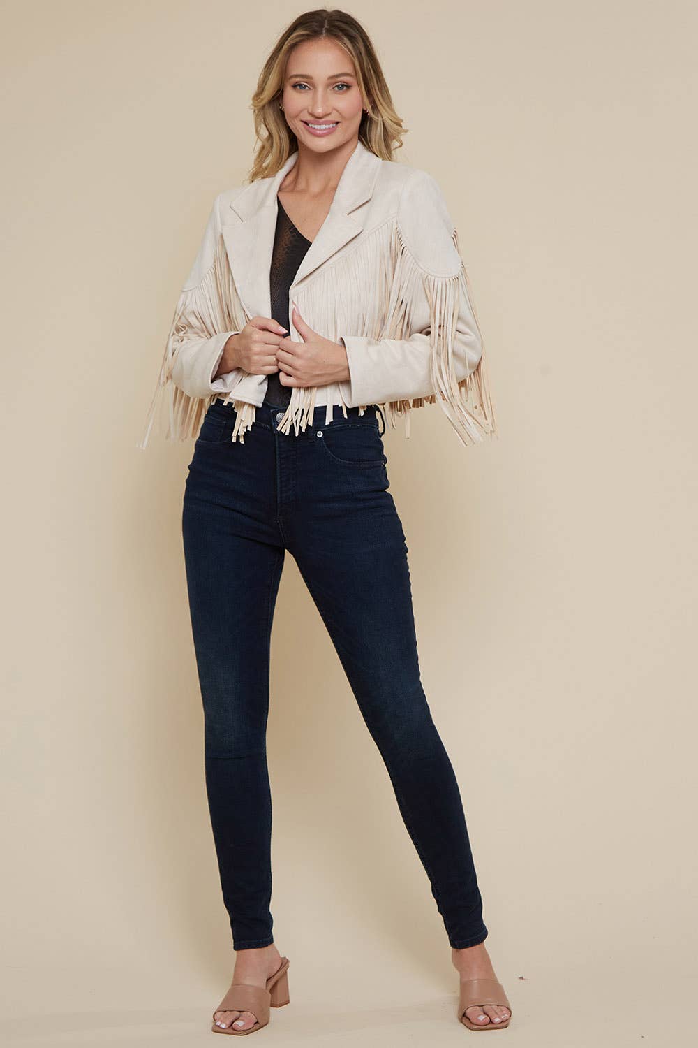 Dakota Fringe Jacket – Cream