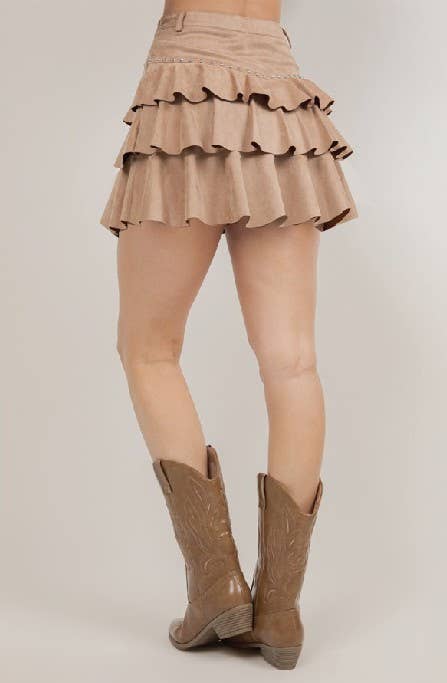 Ljusbrun Western Miniskirt