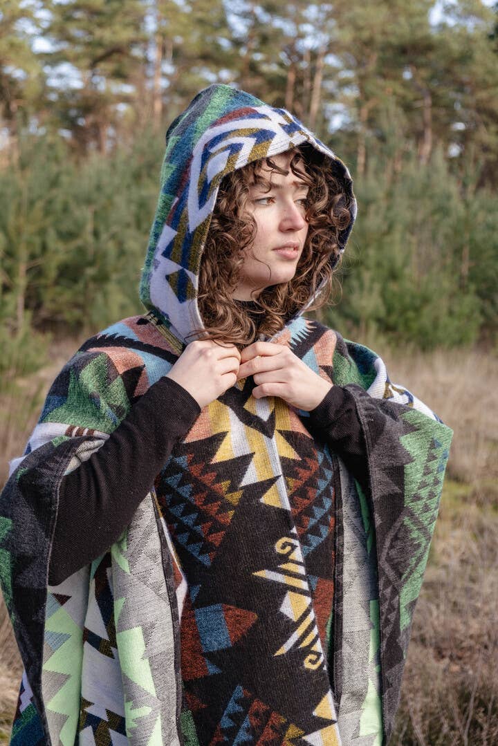 Poncho Waorani Grön - Alpackaull