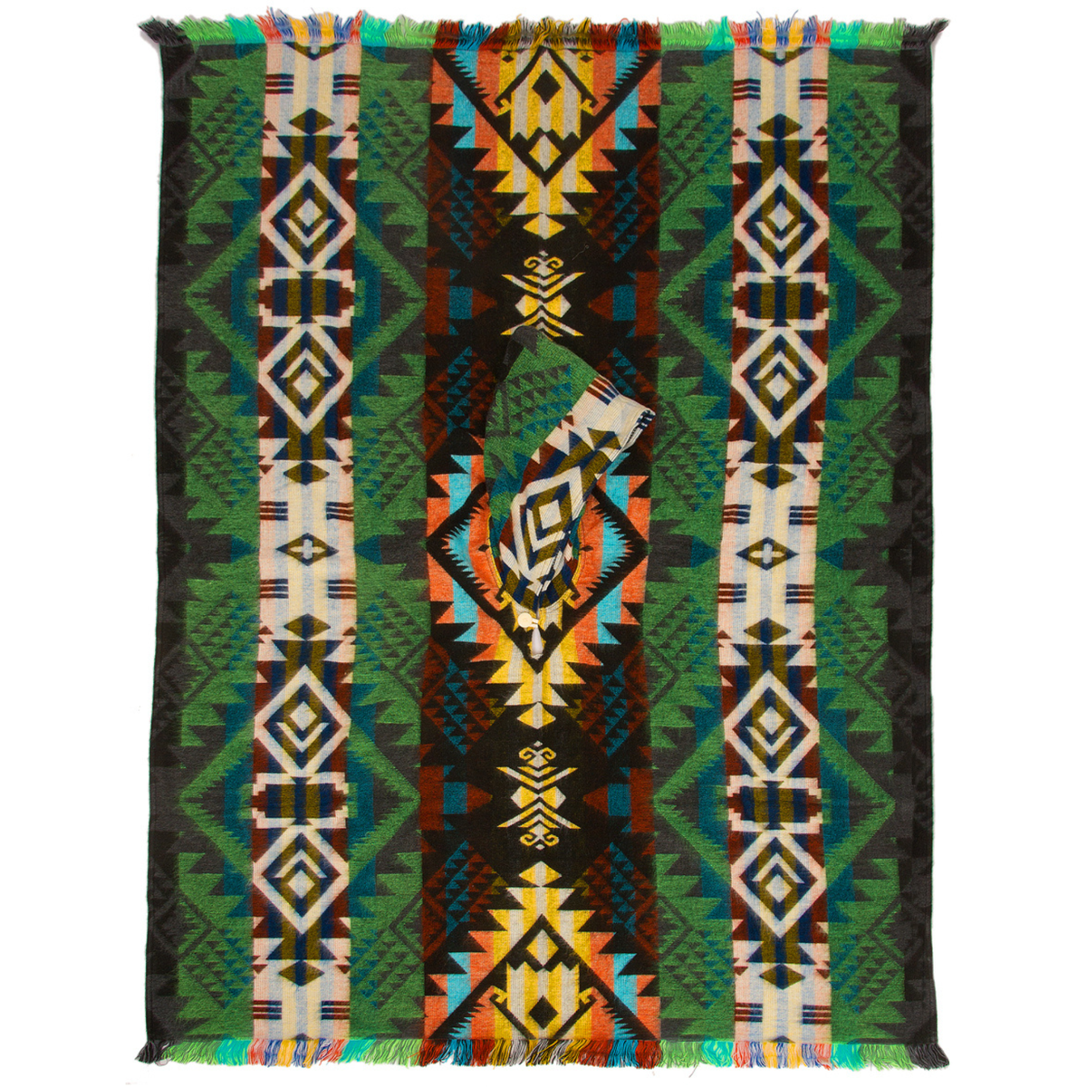 Poncho Waorani Grön - Alpackaull