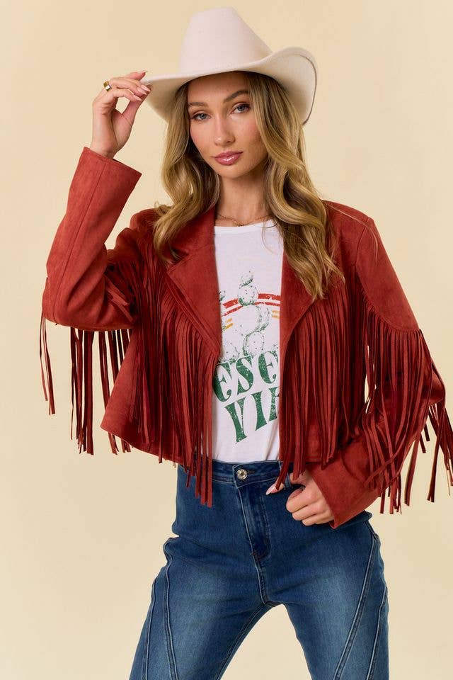 Rust Fringe Western Jacket