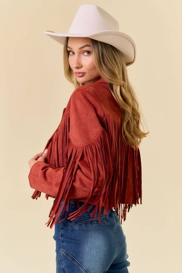 Rust Fringe Western Jacket