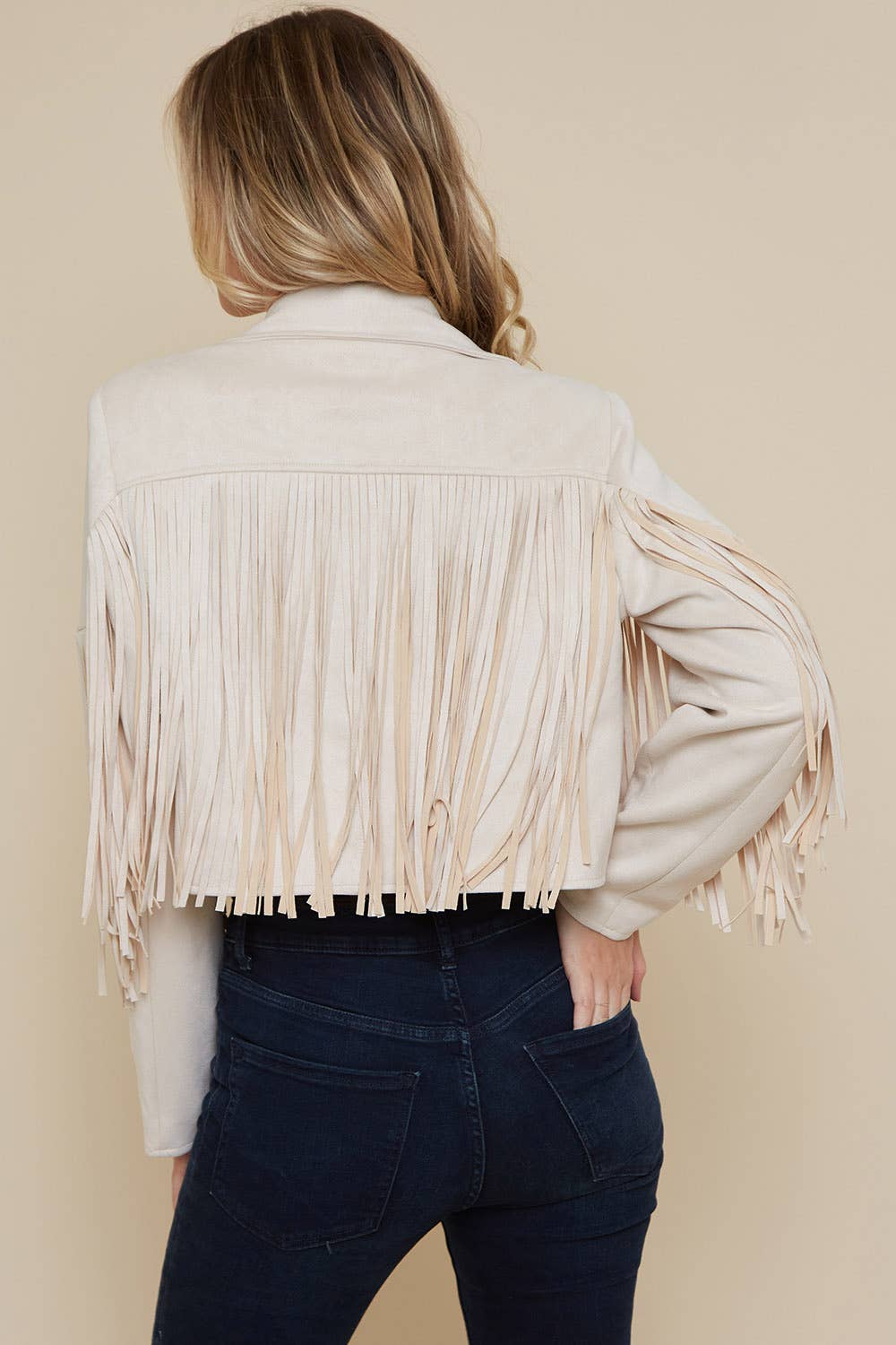 Dakota Fringe Jacket – Cream