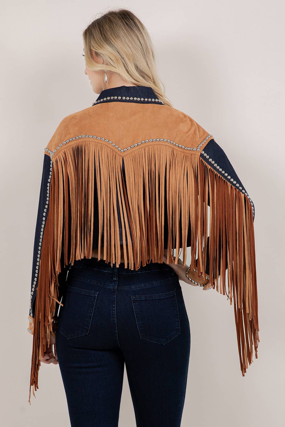 Denimjacka med fransar